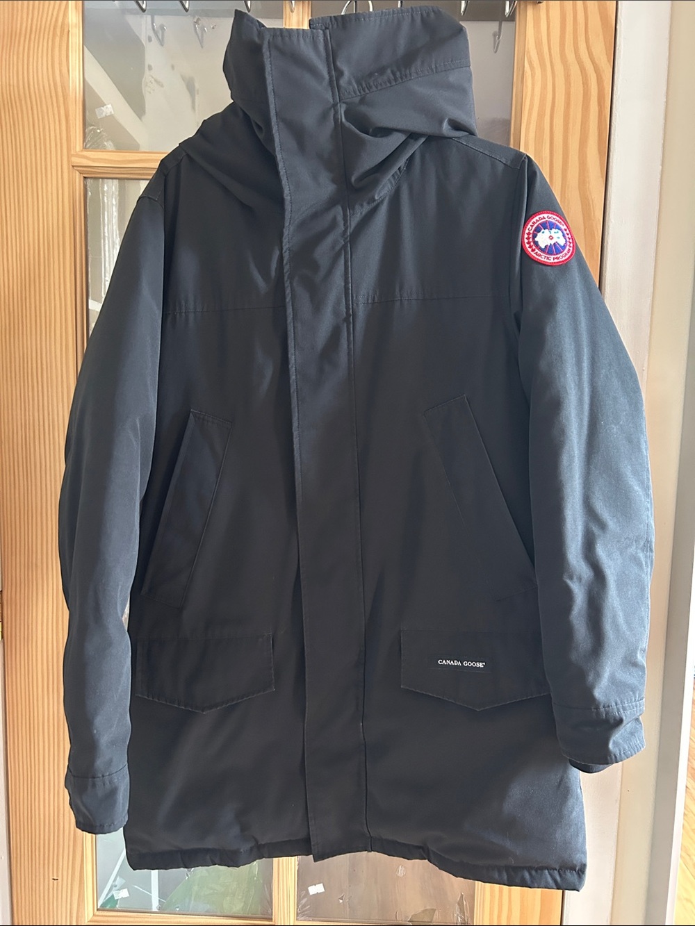 Canada Goose Black Men’s Langford Parks Hooded Puffer Coat